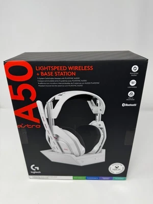 New Logitech Astro A50 Gen5 Lightspeed Wireless Gaming Headse+Base Station White - Image 1 of 4