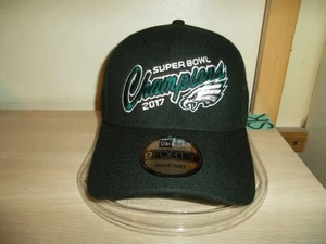 PHILADELPHIA EAGLES BASEBALL HAT-NEW ERA 9FORTY ADJ/BLACK/SUPER BOWL CHAMPIONS! - Picture 1 of 4
