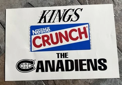 Raro póster de las finales de la Copa Stanley de la NHL 1992-93 Canadiens Vs Kings Nestlé Crunch Bar Foto 1 de 4