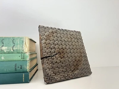 Vintage Indian Wooden Printing Block | Hand-Carved Antique Textile Stamp - Image 1 of 4