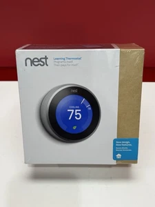 Google Nest 3rd Gen Smart Learning Thermostat - Stainless Steel (T3007ES) - Picture 1 of 7