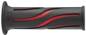 BikeMaster Wave Grips - Black/Red Motorcycle Street Bike 105936 bkm105936 - Picture 1 of 4