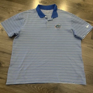 Florida Gators Nike Polo Shirt Uomo XL Blu Righe Dri-Fit Performance - Foto 1 di 5