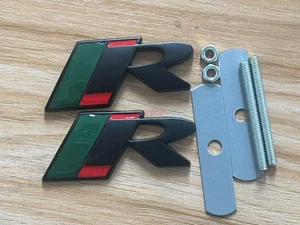 2PC Car Black R Badge Grill Front Emblem Jaguar Racing Limited XF XFR XK R-Type - Picture 1 of 4