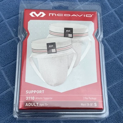 McDavid 3110 Atheltic Supporter Jockstrap  White  28"-30" Waist  Small   2 count - Image 1 of 2