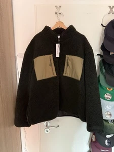 Topman Borg-Jacke mit Nylon-Einsätzen in Khaki2XL/3XL - Bild 1 von 7