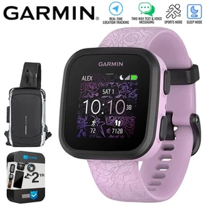 Garmin Bounce Kid Smartwatch, liliowy kwiatowy z plecakiem + 2 lata gwarancji zestaw - Zdjęcie 1 z 12