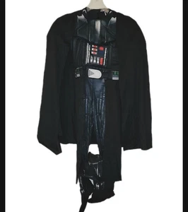 Halloween Darth Vader Muscle Costume  Cape Boot Covers Star Wars  Small Boys  - Picture 1 of 12