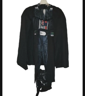 Halloween Darth Vader Muscle Costume  Cape Boot Covers Star Wars  Small Boys  - Image 1 of 4