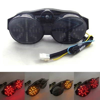 Integrated LED TailLight Turn Signals Fits Yamaha YZF 600 R6 2001-2002 Smoke Foto 1 de 4