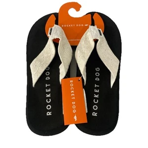 ROCKET DOG Womens 10 SPOTLIGHT 2 Kenner Eyelet Cotton Flip Flops Sandals White - Picture 1 of 6