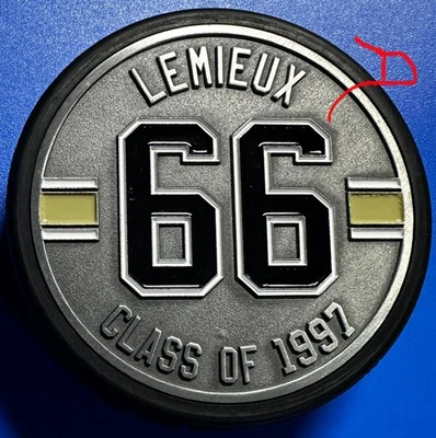 Disco de recuerdo medallón 3D de los Pittsburgh Penguins Mario Lemieux (clase de 1997) Salón de la fama Foto 1 de 2