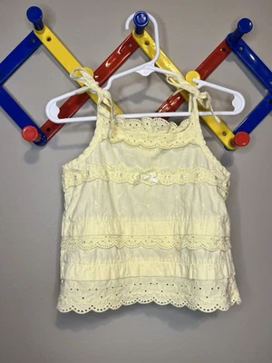 Y2K Años 90 2000 Miniwear 24 Meses Amarillo Corbata Correa Sin Mangas Top Niñas Verano Foto 1 de 4