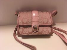 Brighton Crossover Wallet Wristlet Leather Canvas Light Pink Hearts New w/o tags