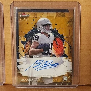 Brock Bowers 2024 Topps Finest Rookie Gold Autograph #40/50 Las Vegas Raiders - Picture 1 of 3
