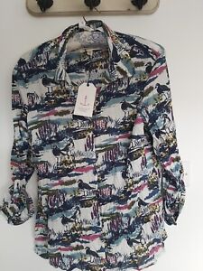 Seasalt Larissa Shirt- Cotton- Turnstone Print-Size 16 Bnwt