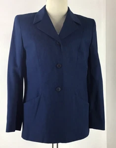 Vtg Pendleton Blazer Women's Size 12 Blue Rayon Polyester Lined Made In USA - Picture 1 of 10