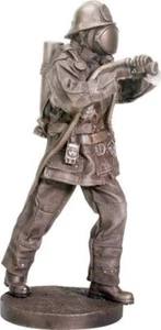 US Firefighter with Hose - Summit Collection  #8777 - 12.5" Bronzed Resin Statue - Picture 1 of 2
