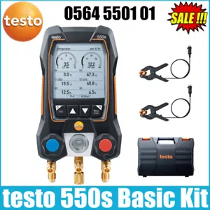 Testo 550s AC Manifold Gauge Set 2 Wired Temperature Clamp Probes 0564 5501 01 - Picture 1 of 11
