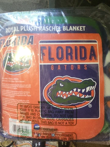 FLORIDA GATORS Royal Plush Raschel Blanket 60" x 80" NCAA LICENSED NEW Cover