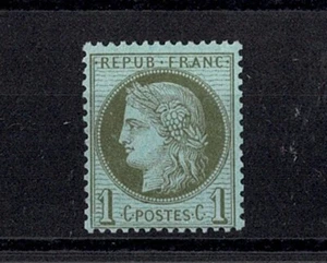 FRANCE STAMP YVERT SCOTT # 50 " CERES 1c OLIVE GREEN 1872 " MNH VF J092 - Picture 1 of 2