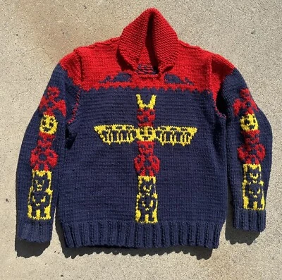 Suéter Tótem Cowichan Hecho a Mano Vintage Años 50 Foto 1 de 4