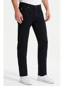 Pantalones de mezclilla AG para hombre The Tellis modernos de ajuste ajustado en masa negros lavados talla 28x34 nuevos con etiquetas - Imagen 1 de 8