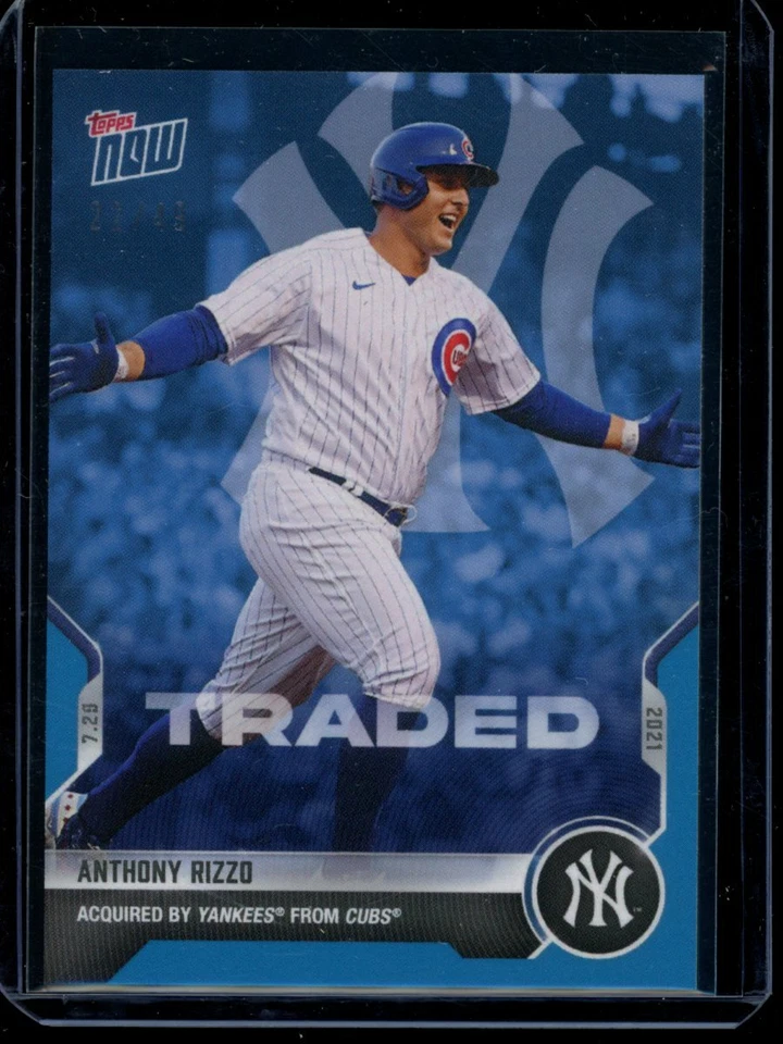 2021 Topps Now #573 Anthony Rizzo Blue Parallel Card #d /49 - Image 1 of 2