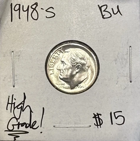 1948-S Roosevelt Dime- Gem BU- Better Date! Cover