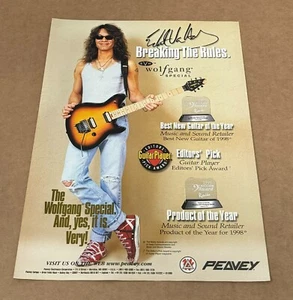 Eddie Van Halen - Peavey Guitars - EVH WOLFGANG SPECIAL - 1999 Print Ad - Picture 1 of 1