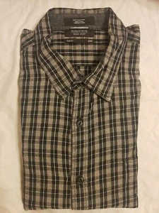 New Nordstrom Men's Shop Trim Fit Plaid Button Down Gray Blue Wrinkle-Free XXL - Picture 1 of 3