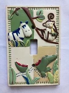 Kidsline Zanzibar Jungle Switch Plate. Crocodile Monkey Animal - Picture 1 of 5