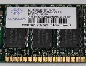 Nanya 512MB (2x256MB) DDR 333 PC-2700U - Picture 1 of 3