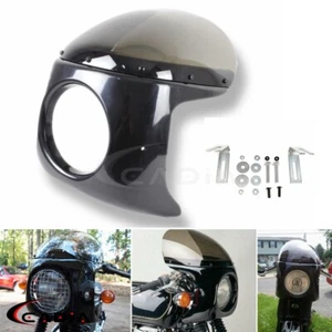 Motorcycle 7" Round Headlight Fairing Windshield For Kawsaki VN 700 750 Vulcan - Picture 1 of 8