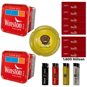 Winston Red/Rot Volumentabak Titan Box 2x 280g, 1600 Hülsen, Glasascher, Zubehör - Bild 1 von 6