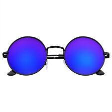 John Lennon Inspired Sunglasses Round Hippie Shades Retro Colored Lenses Blue IC