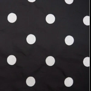 100% Polyester Taffeta Black/White Embroidered Polka Dot 3 Yards x 54 Inches - Picture 1 of 2