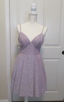 Vestido glitter bolso lavanda Júnior/Mulher B. Darline Como Novo - Imagem 1 de 4