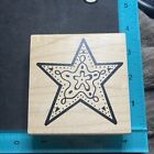 Vintage Great Impressions Art 5 Pointed Star Decorated  Rubber Stamp H81