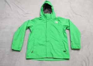 North Face boys sz L green zip up long sleeve nylon winderbreaker hooded jacket - Picture 1 of 18