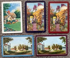  .Vintage  swap playing cards blank backs cottages and castles