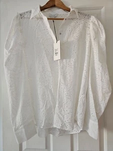 BNWT Witchery Cotton Broderie shirt. White. Size 14. - Picture 1 of 4