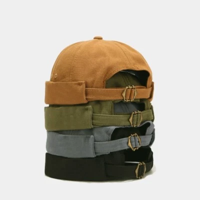 Hombres Gorra Calavera Hip Hop Gorra Sin Ala De Colección Puño Enrollado Pescador Gorro Sombrero Foto 1 de 4