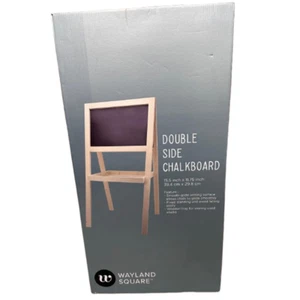 Wayland Square Double-Sided Chalkboard with Wooden Tray – 15.5"x11.75" - Picture 1 of 2