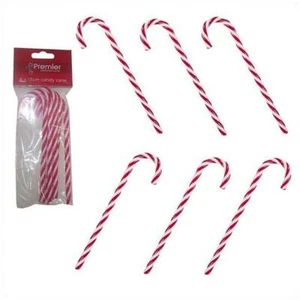 Pack 18 bastones de caramelo acrílico 13cm decoración navideña adornos de árbol rojo / blanco - Imagen 1 de 2