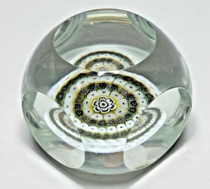 Antique Italian Murano Art Glass Millefiori Paperweight Squircle Concave Torsade - Picture 1 of 9