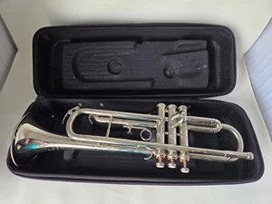 Tri-Star Silver Trumpet with Hard Case Student Brass Instrument 3-Valve - Picture 1 of 13
