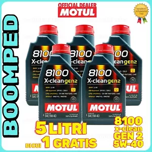 5 LT Olio Auto Motul 8100 X-clean Gen2 5W40 C3 LL04 DEXOS2 229.51 226.5 05MO43 - Foto 1 di 7