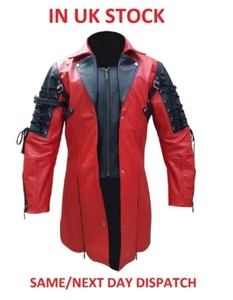 Herren Goth Matrix Trenchcoat schwarz Leder Steampunk Jacke-Kleidungsstück Brustumfang 42" - Bild 1 von 3