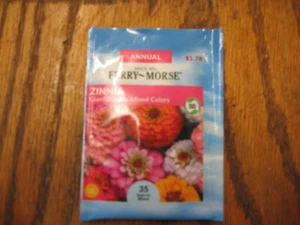 Zinnia Giant Double Mixed Colors Flower Seeds NON-GMO - Ferry Morse 700mg 12/22 - Picture 1 of 2